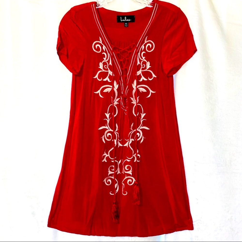 Lulus Red Shift Dress